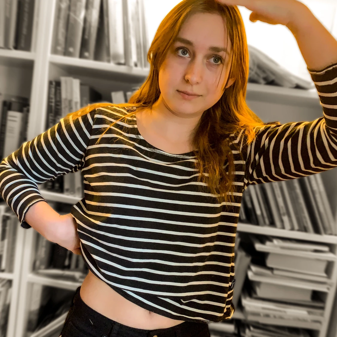 Randig långärmad tröja - 91