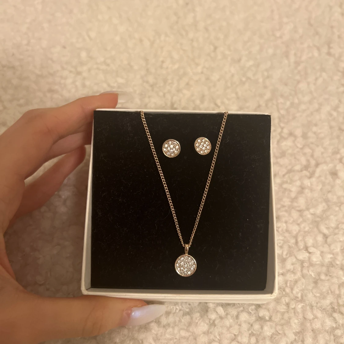 Pilgrim rose halsband örhängen set smycken - 91