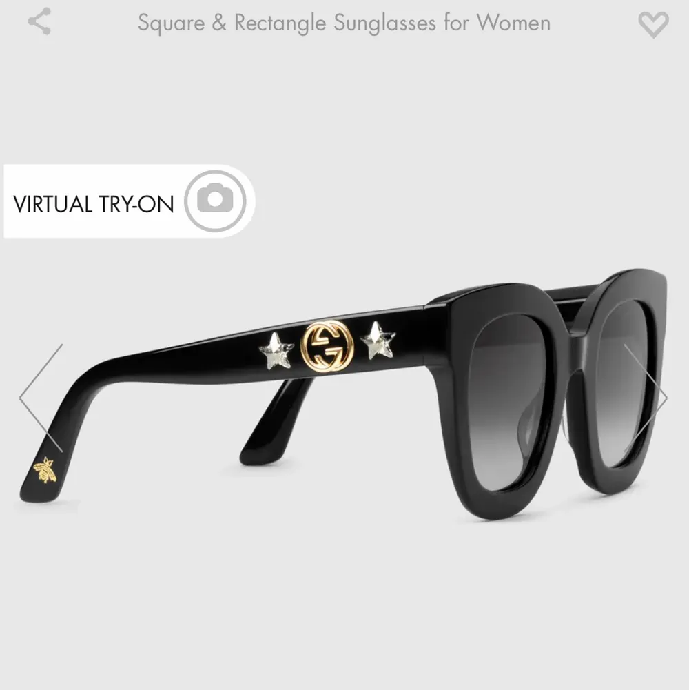 Gucci solglasögon med stjärnor på sidan! Köpta i Gucci butiken i Stockholm, kvitto och alla tillbehör finns! Köpta för 3700kr. Accessoarer.