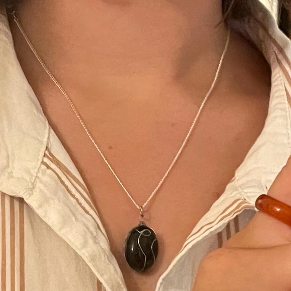 Halsband med svart onyx - 91