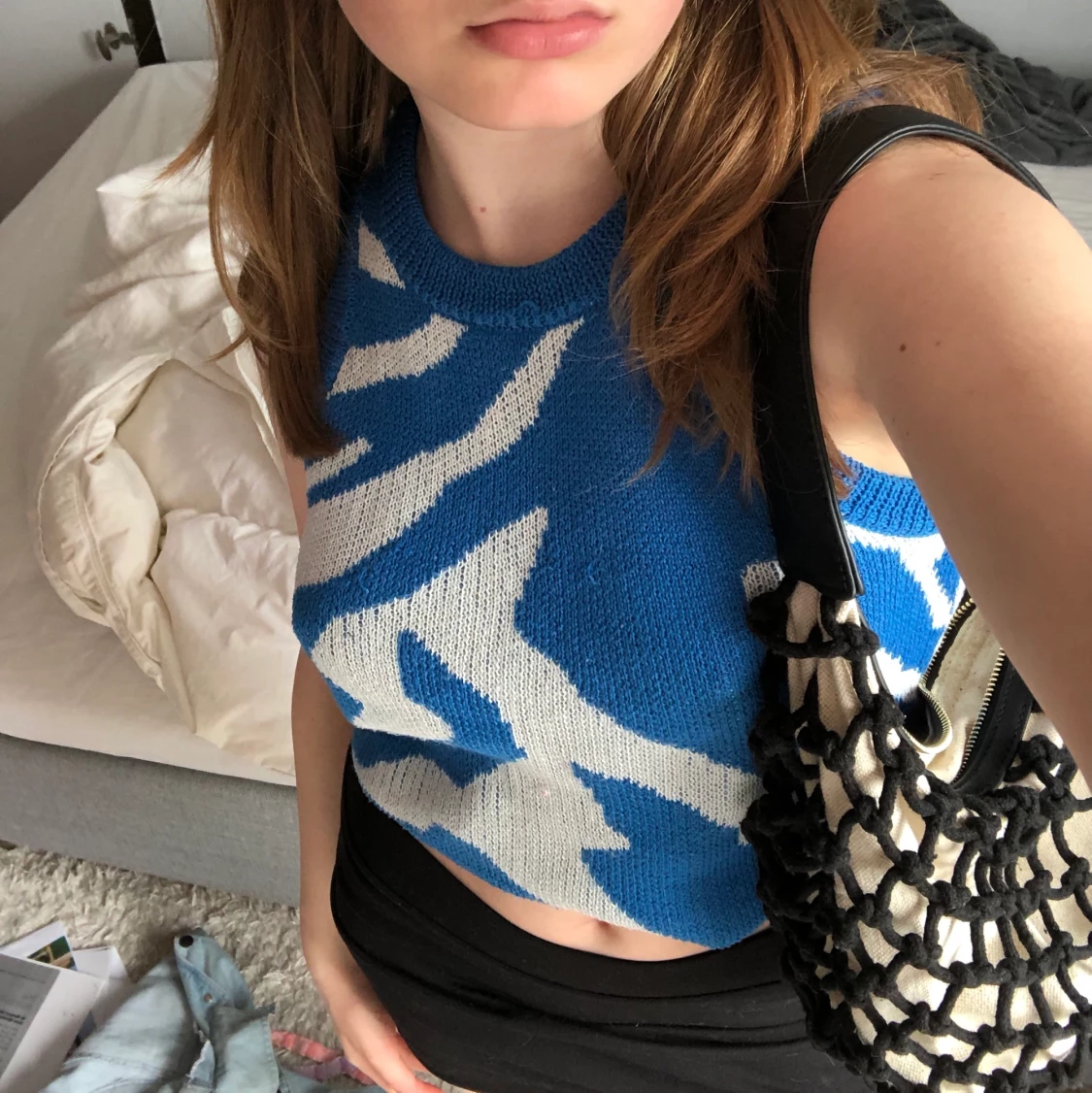 zebra stickad topp - 91