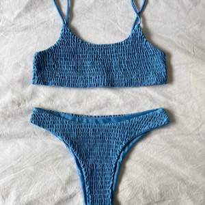 Lägger ut igen pga oseriös köpare… Jättefin blå bikini från Shein💕 Endast testad så fint skick. Upplevs lite ljusare i verkligheten än på bilden💙