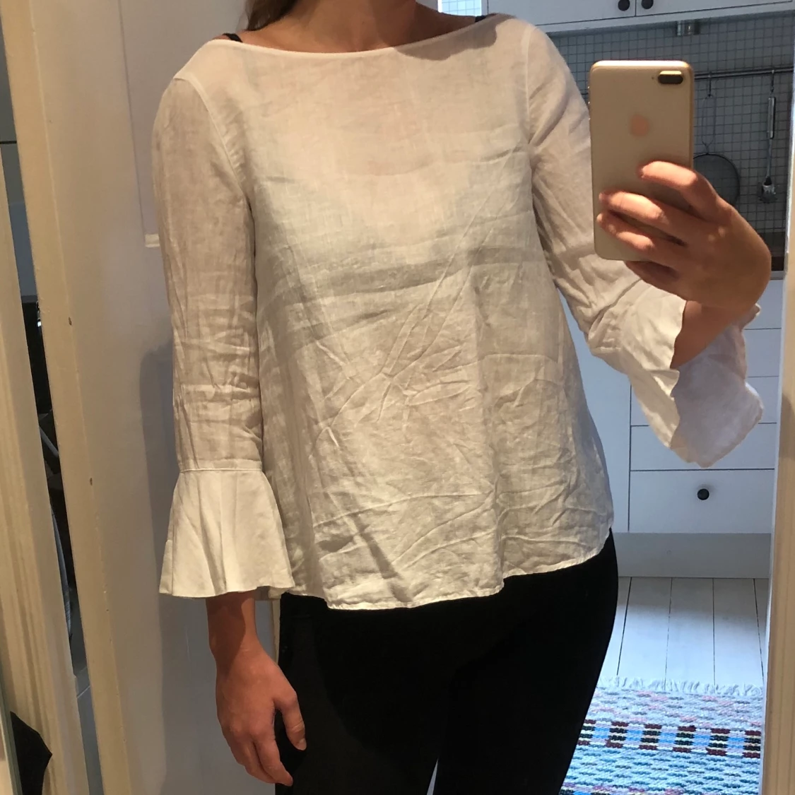Vit blus i linne Massimo Dutti strl 38