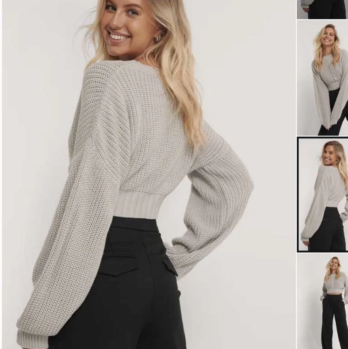 beige kabelstickad tröja från nakd - 90