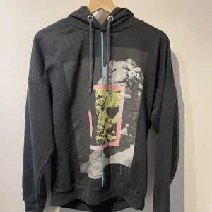 Grå tryck hoodie - En fin och cool tryck hoodie, i väldigt bra skick!
