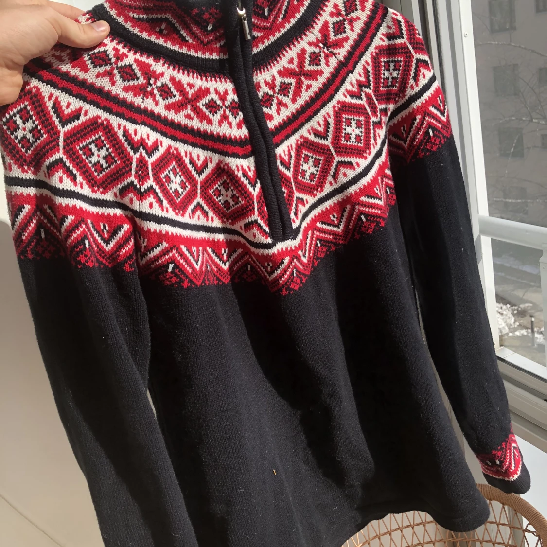 Stickad half-zip tröja - 91