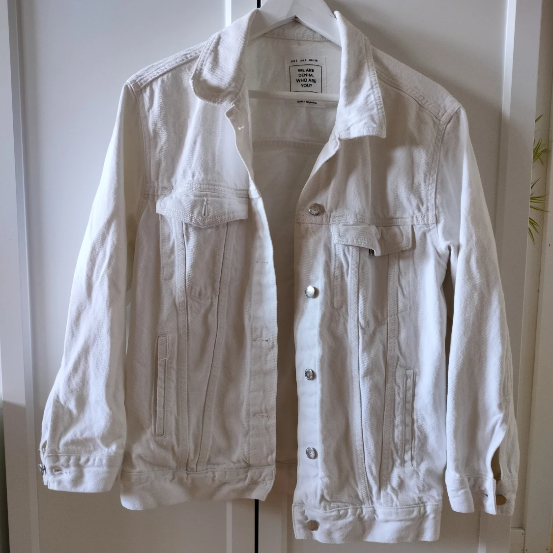 Vit oversized jeansjackan  - 91