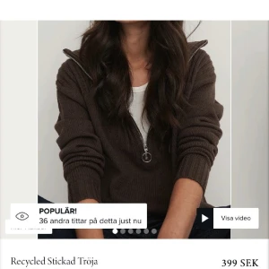 Nakd tröja - Jättefin brun stickad zip tröja från Nakd!! Superbra kvalitet och håller värmen. Älskar denna!! Den är i storlek xs och den är använd 1 gång💕💕