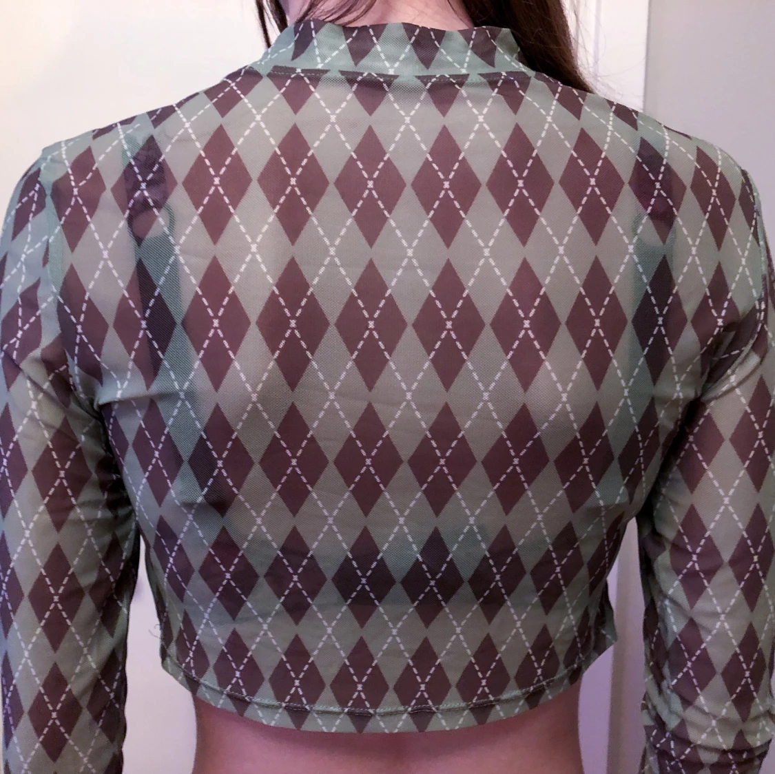 MESH TOPP MED RUTIGT MÖNSTER - 90