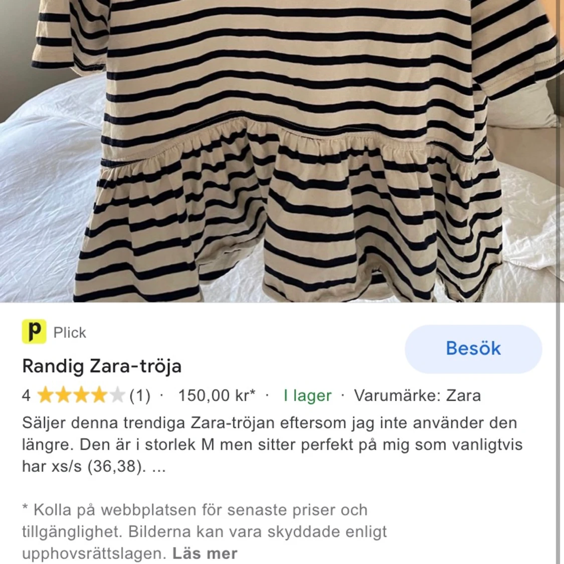 Zara randig volang tröja - 90