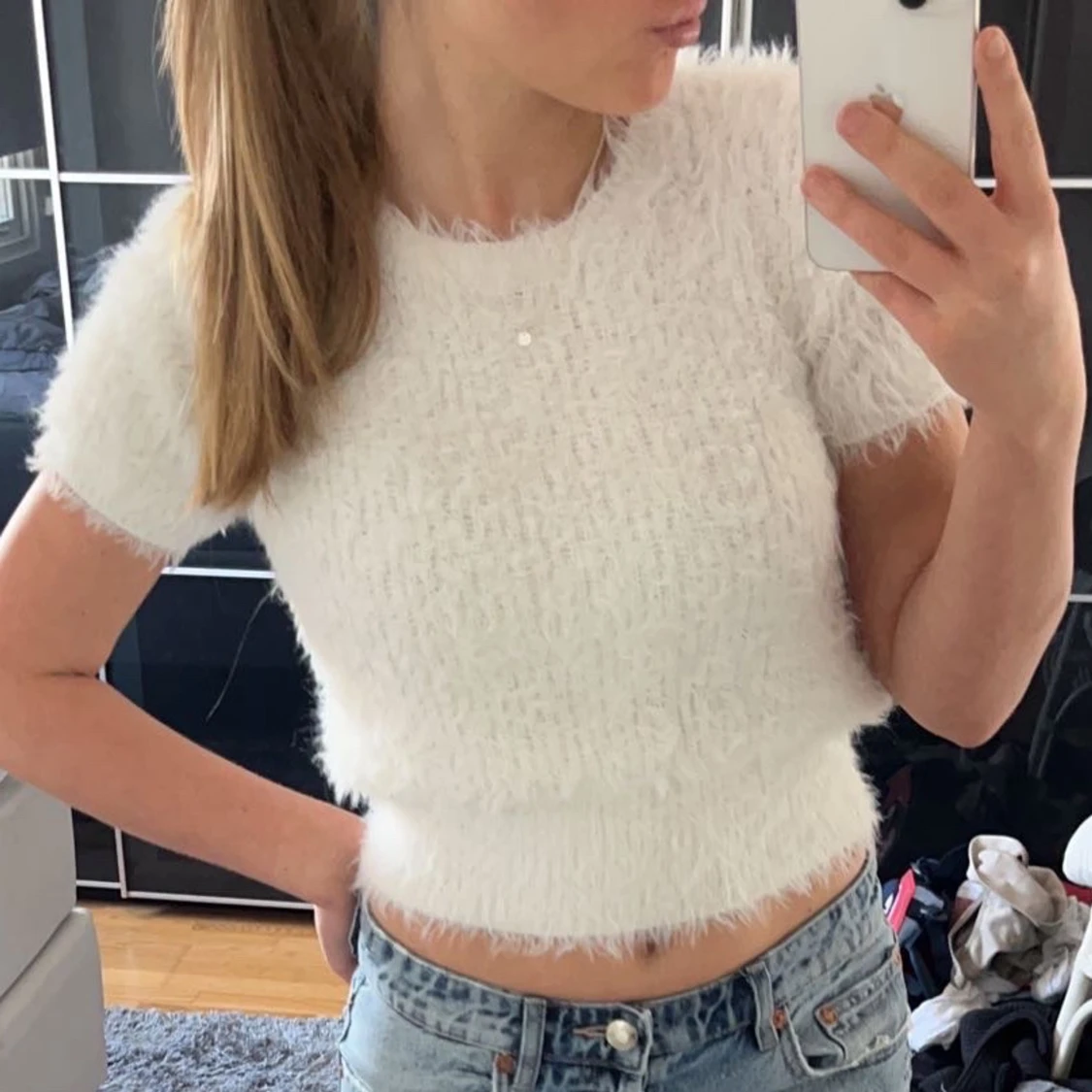 Fluffig sara tröja storlek M