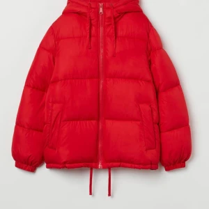 Röd pufferjacka - Röd vinterjacka från hm som jag köpte förra året från hm, använt 2-3, i nyskick!!! Inga defekter. Slutsåld!! Säljer då den inte kommer till användning 