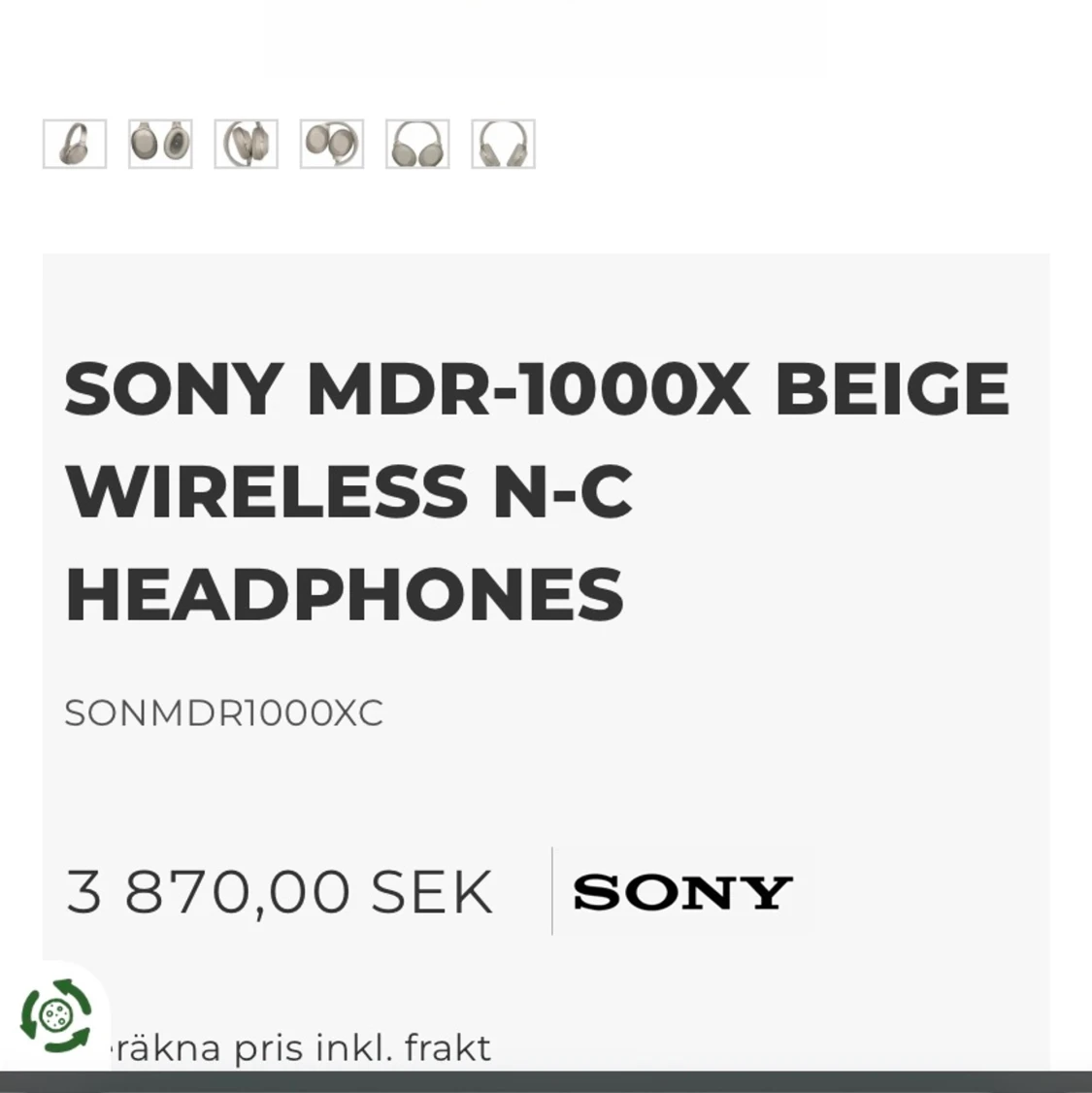 SONY trådlösa hörlurar MDR-1000X wireless headphones - 90