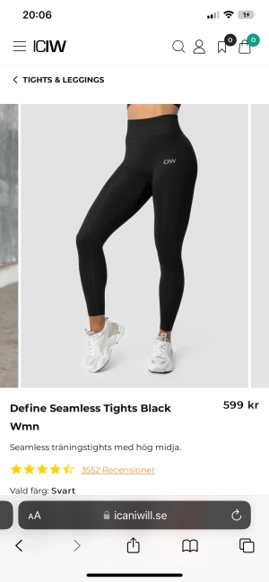 Icaniwill Define Seamless Tights - Säljer ett par helt nya tigh från icaniwill fortfarande i förpackning. Köpte två storlekar och de andra passade bättre! 
