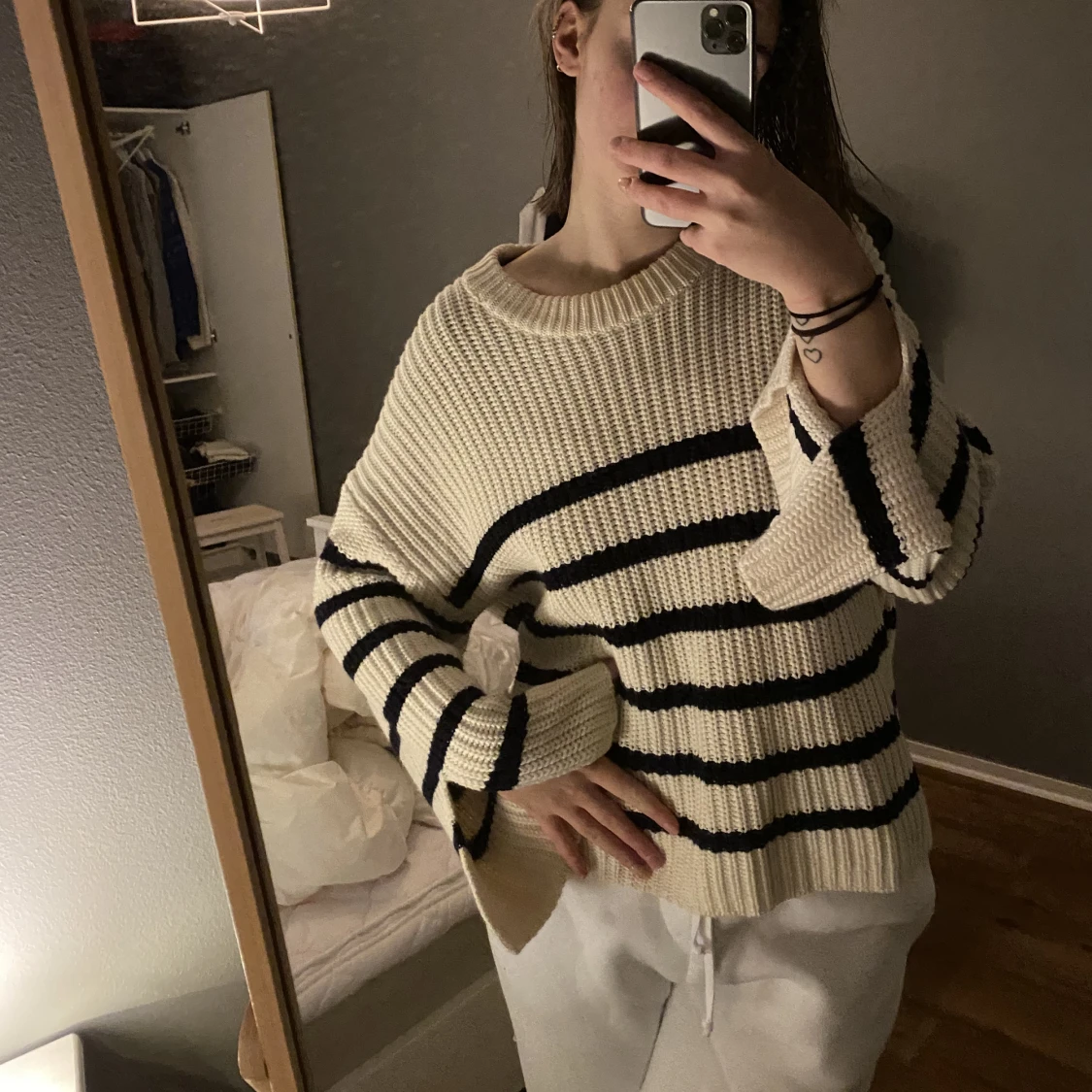 Randig stickad tröja 