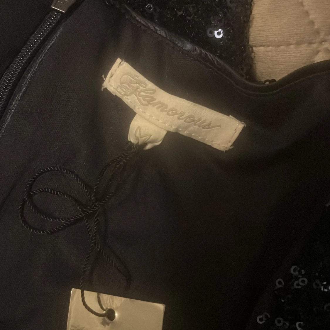 Blå paljettklännig st M-S - 91