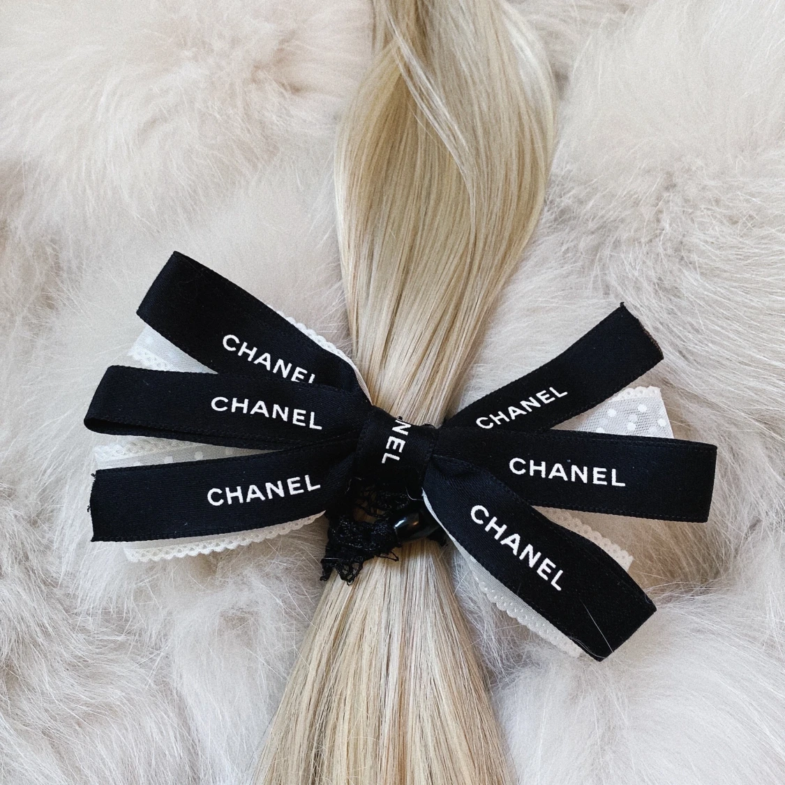 Handmade hårsnodd gjordes av Chanel band - 91