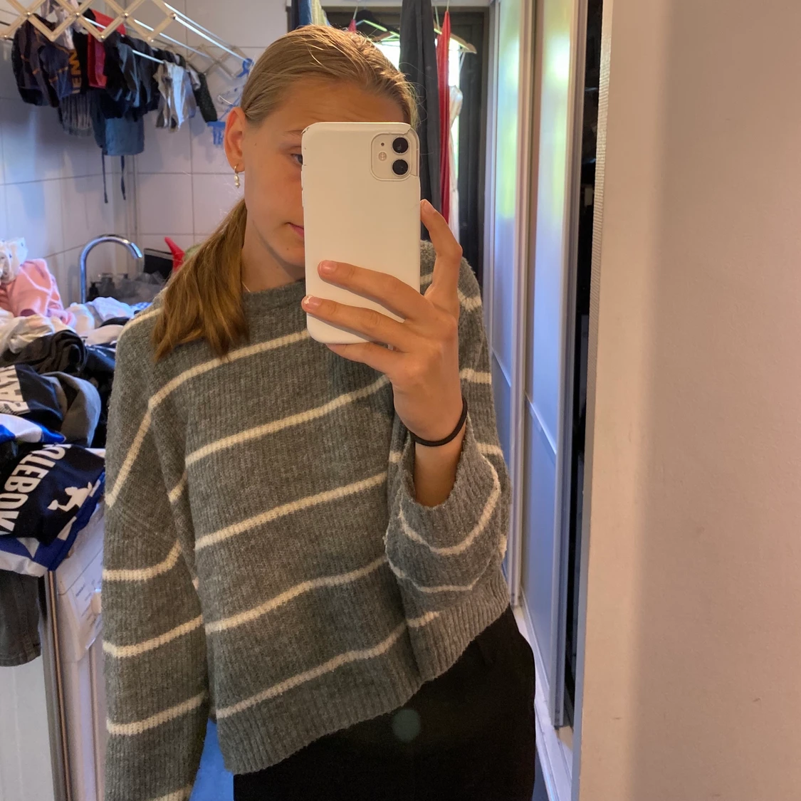 Randig stickad tröja hm - 90