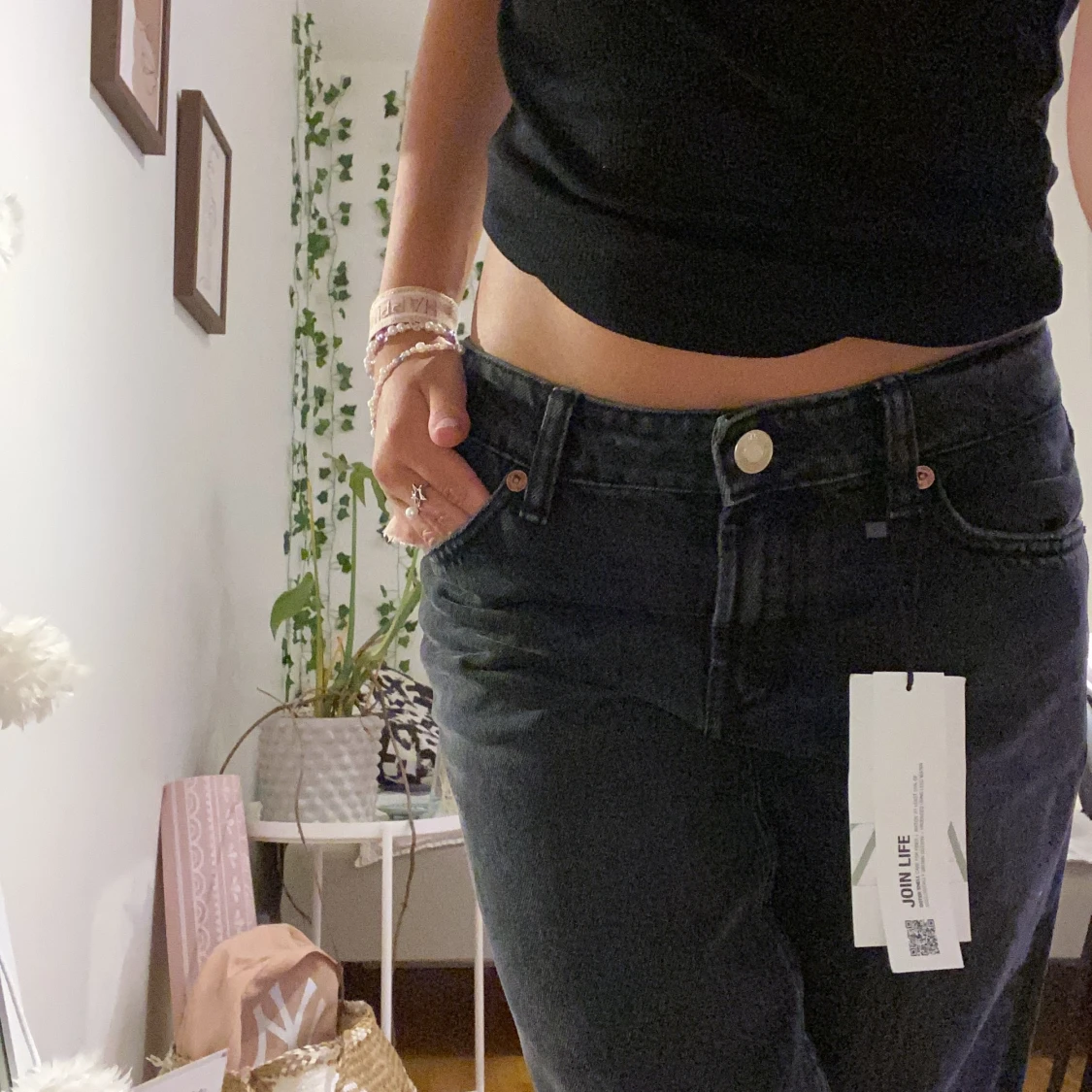Svarta lågmidjade jeans från zara!  - 90