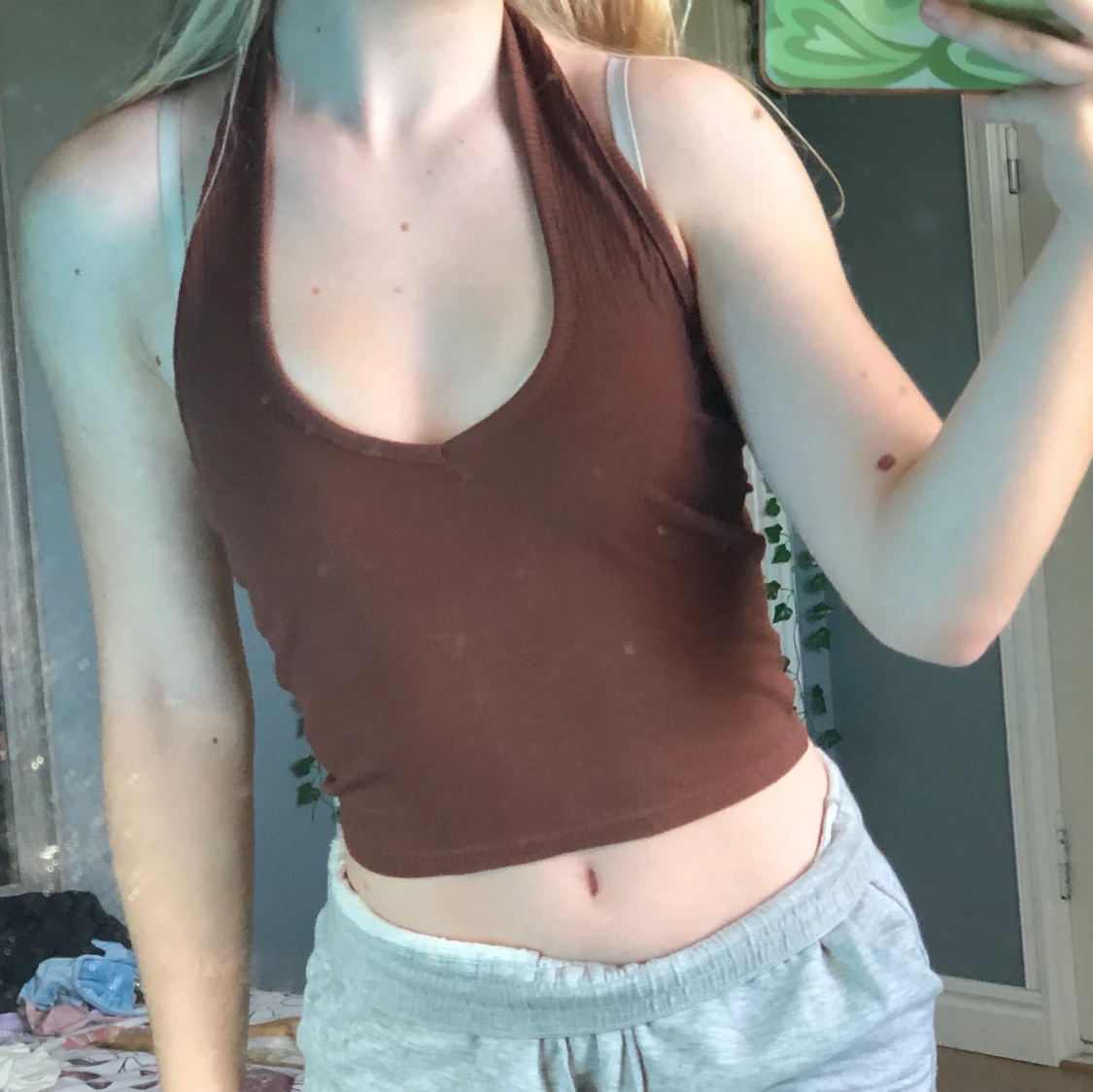 Brun halterneck topp