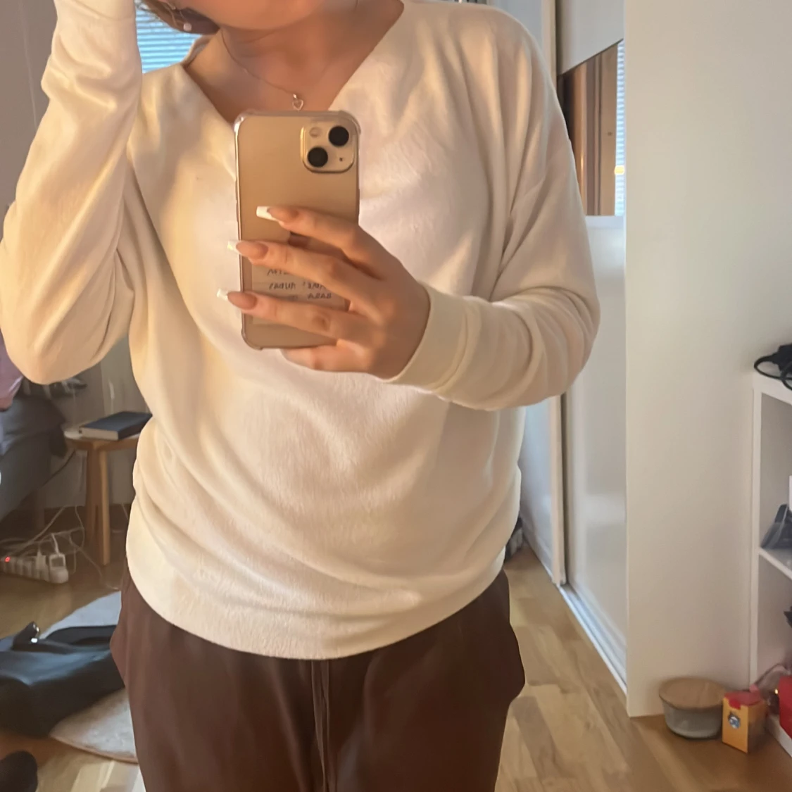 Lindex vit stickad tröja - 91