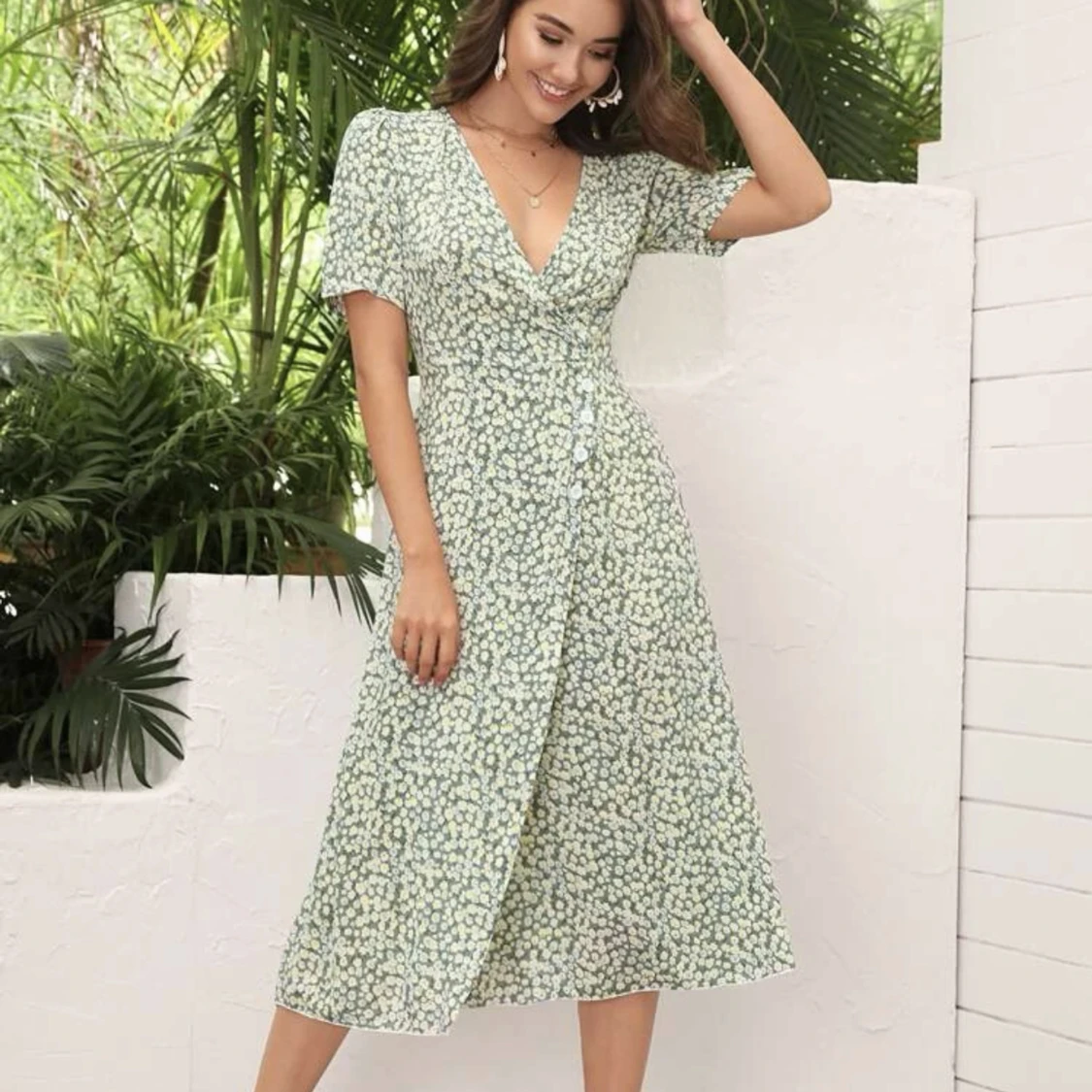 Sommarklänning grön S