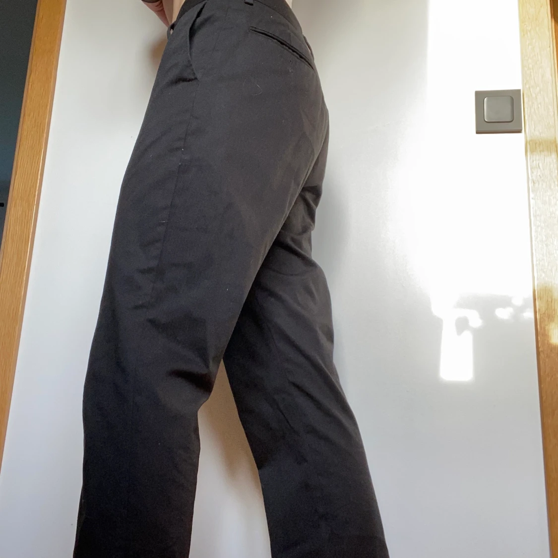 Svarta lågmidjade kostymbyxor  - 90