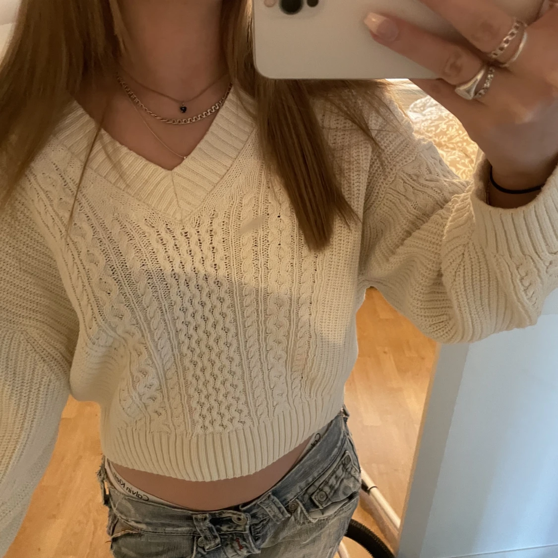 Söt vit tröja - 90