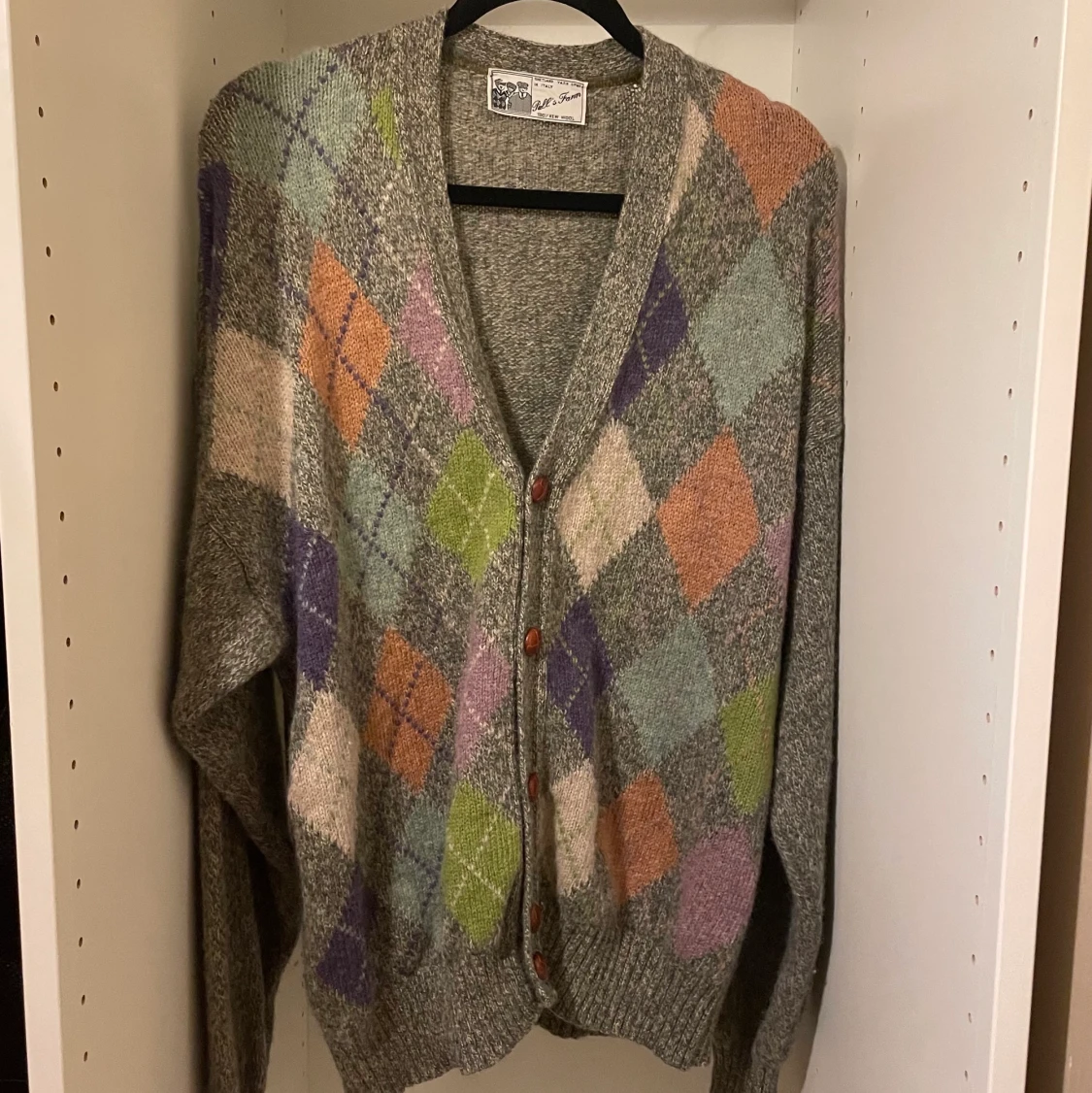 Vintage stickad kofta 100% ull