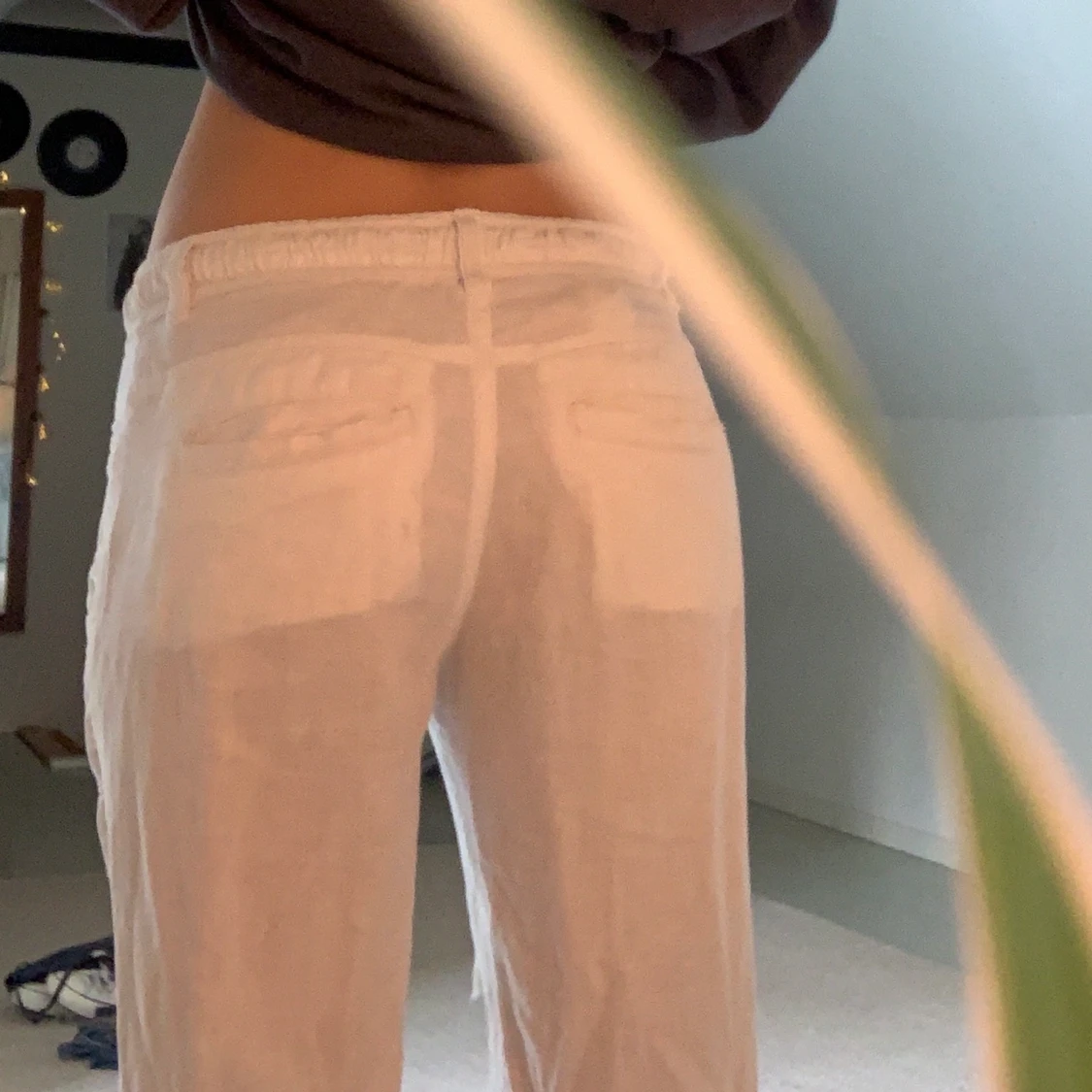 Perfekta lågmidjade linnebyxorna  - 90