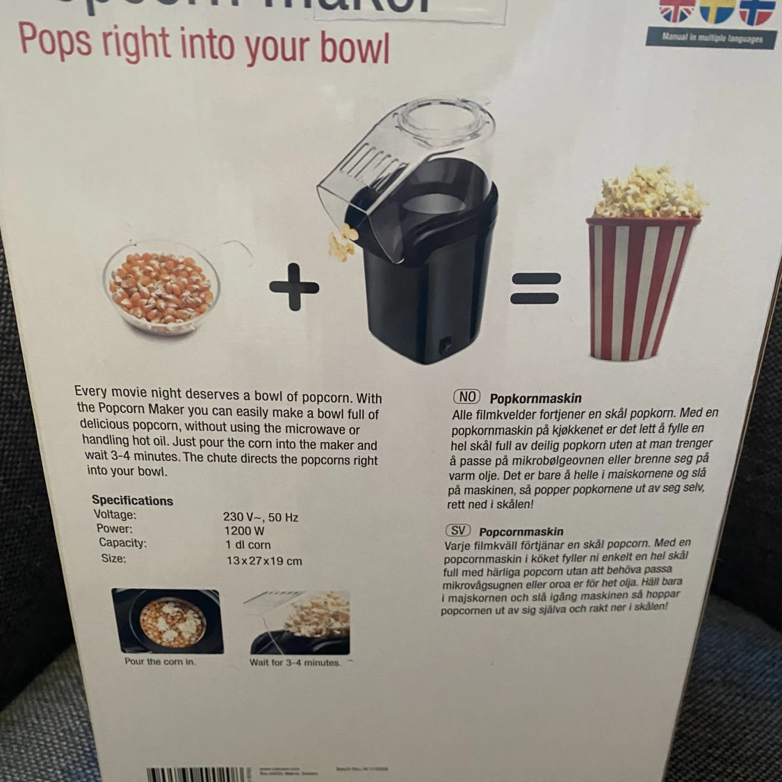 Popcornmaskin säljes - 90