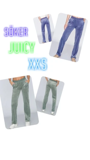 Söker juicy! - Hej!🤙🏻Jag söker juicy. Helst i mint grön men dem andra typ lila funkar såklart. Jag behöver xxs! Hör av er om ni har några!😻