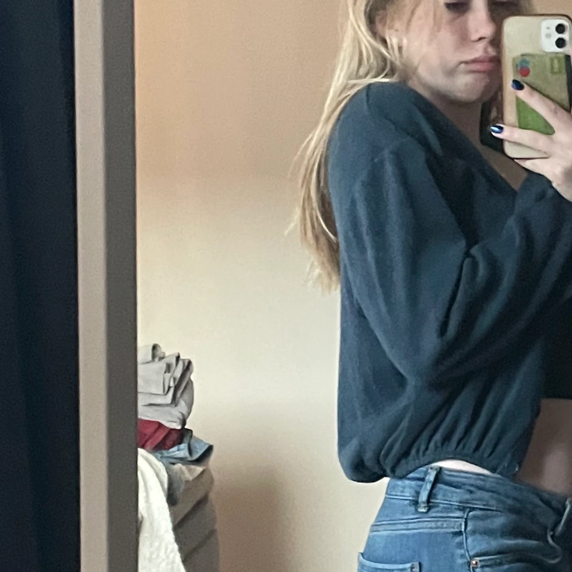 Marinblå kofta - 90