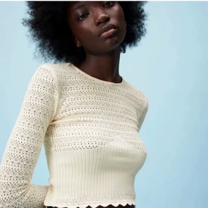 Tröja Zara - LÅNADE BILDER! Säljer denna trendiga tröja från Zara💓 storlek S men passar även XS! Inga defekter, precis som ny!