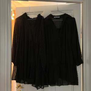 Säljer två svarta klänningar!  Ena från Gina tricot i storleken 34 och den andra ifrån zara i storlek S, den från Gina tricot är lite glittrig men annars är de nästan likadana! 