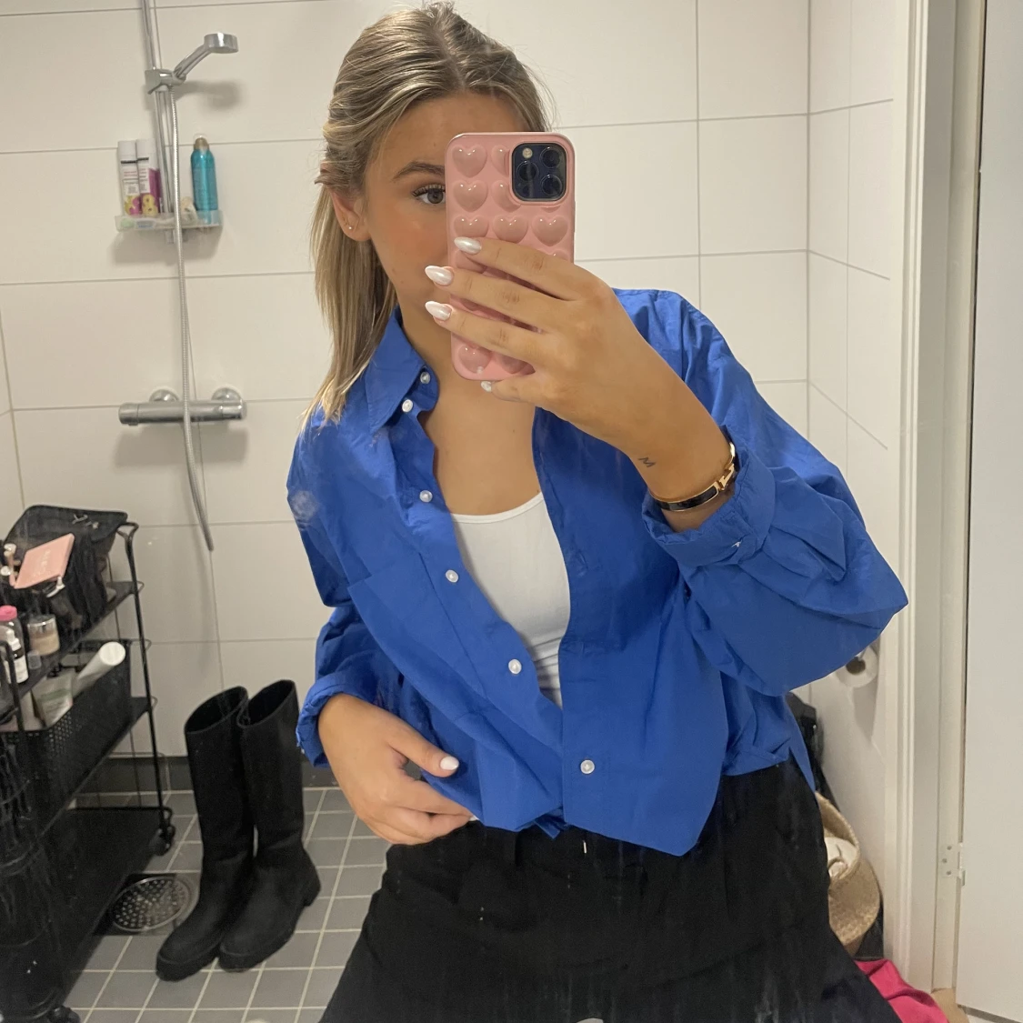 Blå skjorta från hm - 91