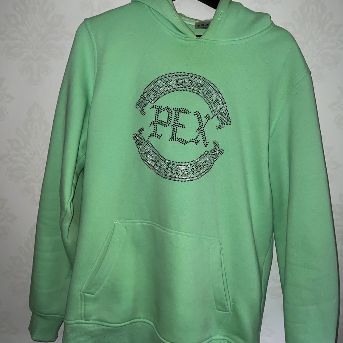 Pex Hoodie Mint Green Rhinestones