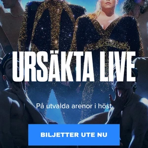 Live show - Jag säljer mina ursäkta live biljetter den 10 september. Rad fyra, första parkett. Kan tyvärr inte gå det datumet. Skriv för mer info och kvitto på biljetterna osv.