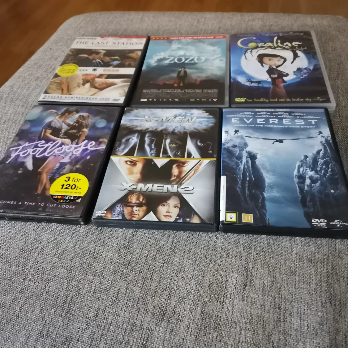 6 st dvd filmer 20 kr st eller alla för 120