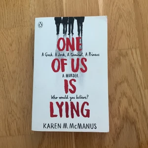 One of us is lying  - Säljer one of us is lying av Karen M. McManus. Super bra och spännande bok som nu också finns som serie på Netflix. (Boken är dock MYCKET bättre än serien) Perfekta high school dramat att läsa på semestern! Köparen står för frakten 