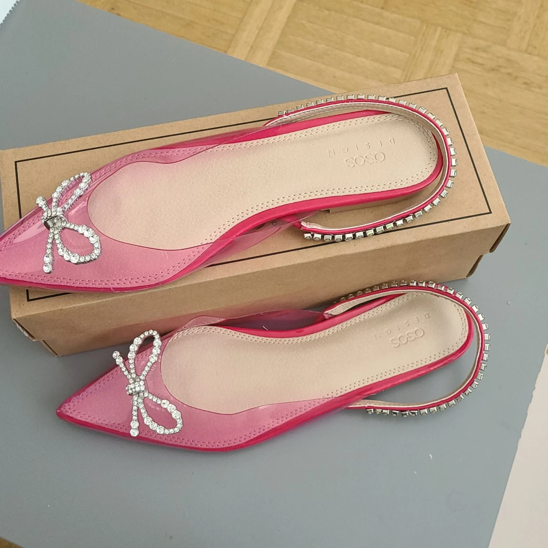 Transparent flat sling back - 90