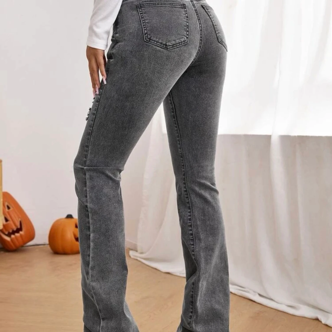Fasta Sliten svallandeben Jeans - 90