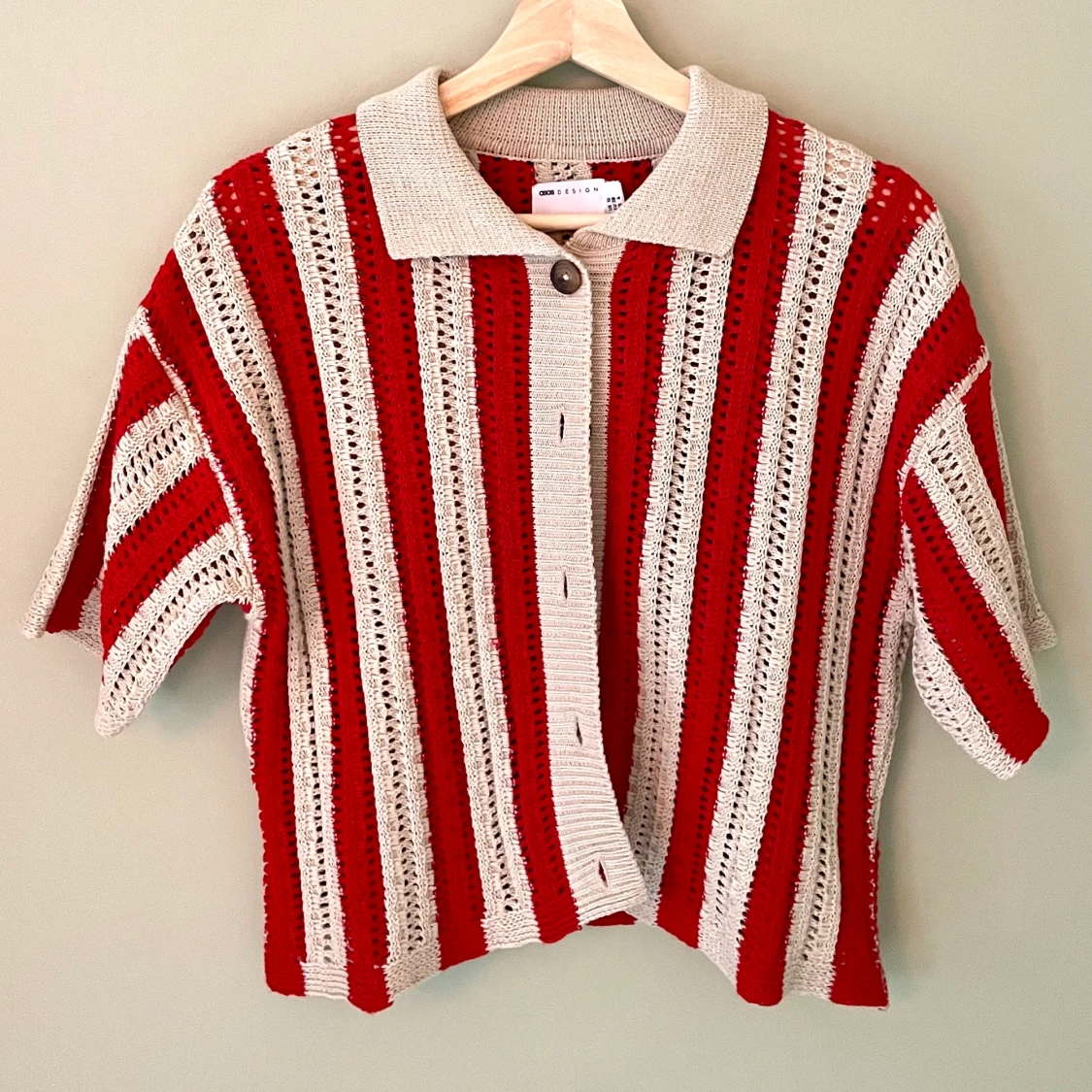 Slutsåld randig virkad topp/kofta - 91