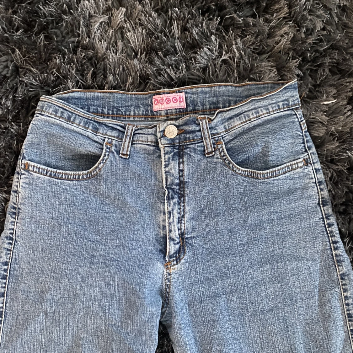 Y2k flare jeans broderi - 91