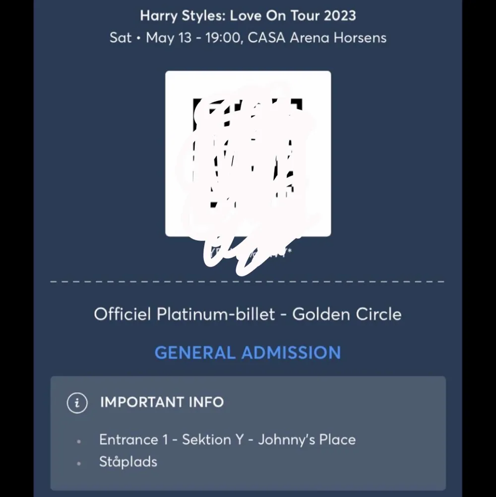 Säljer 4st golden circle platinum biljetter till Harry styles (johnnys place) då jag bara köpte utan att kolla priset!! Betalade 4202styck för de! Eftersom man inte kan föra över biljetten kommer ni få inlogget till de istället! . Övrigt.