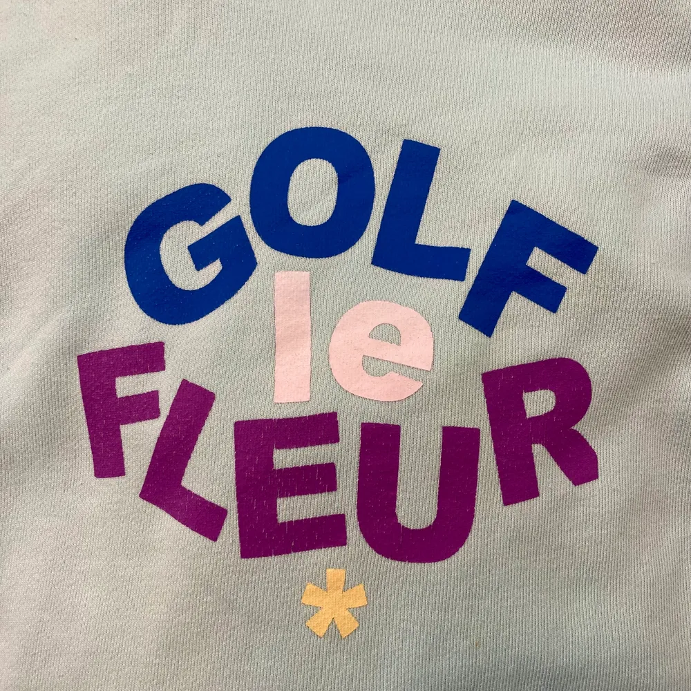 En ljusblå Golf le Fleur hoodie. Tröjan är från de tidigare släppen av golf (med converse) så den är ganska rare, tröjan är i använt skick men inte trasig. Säljer pga att ja inte lyssnar på Tyler lika mycket längre. Hoodies.