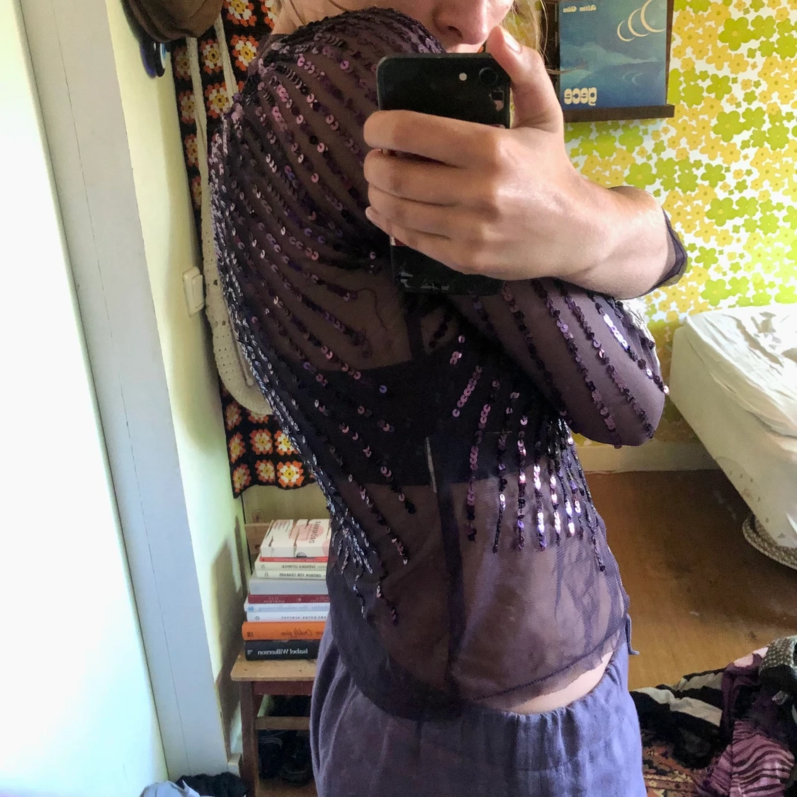 Lila partytopp mesh - 91