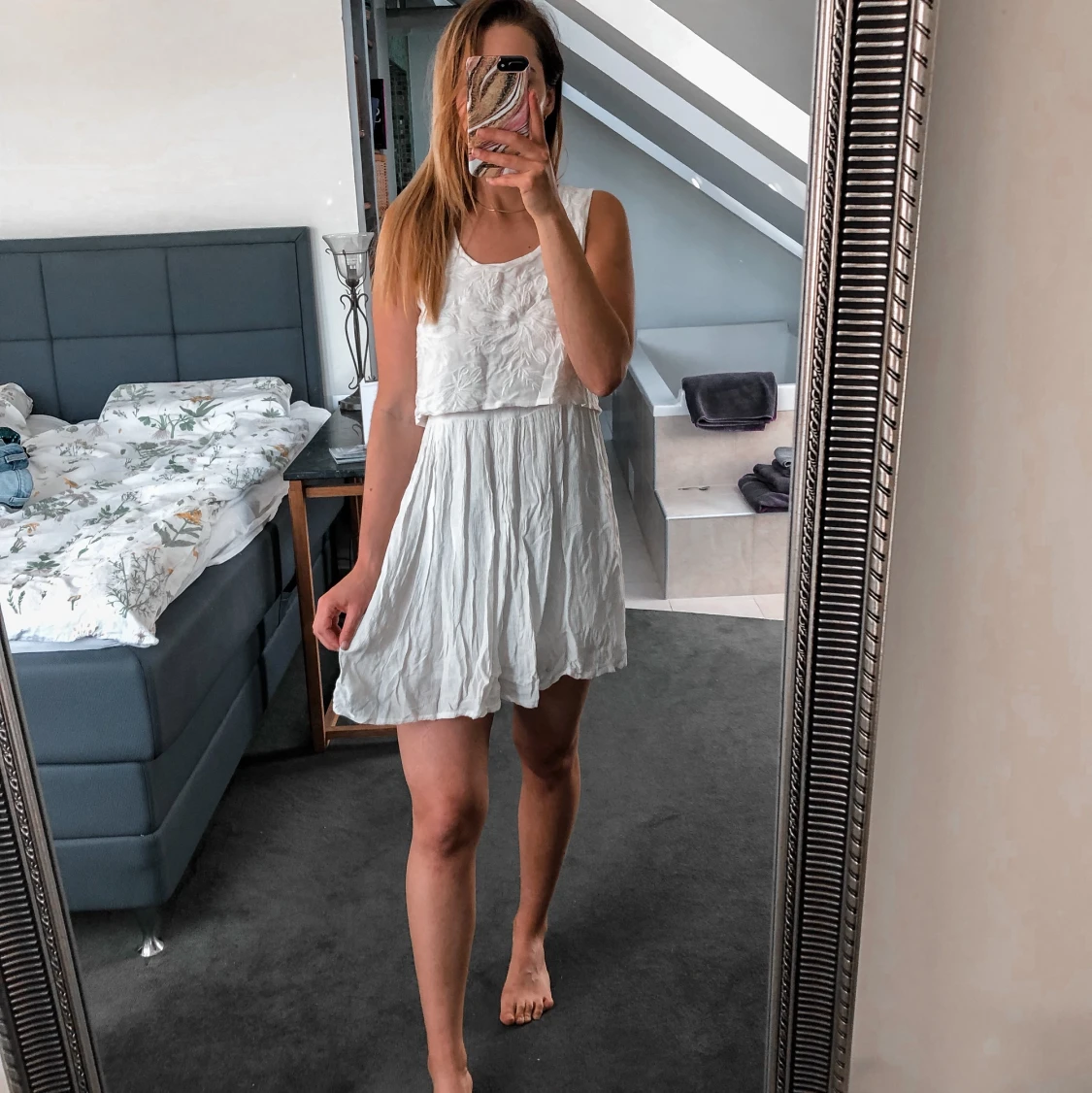 Vit klänning Mango str XS