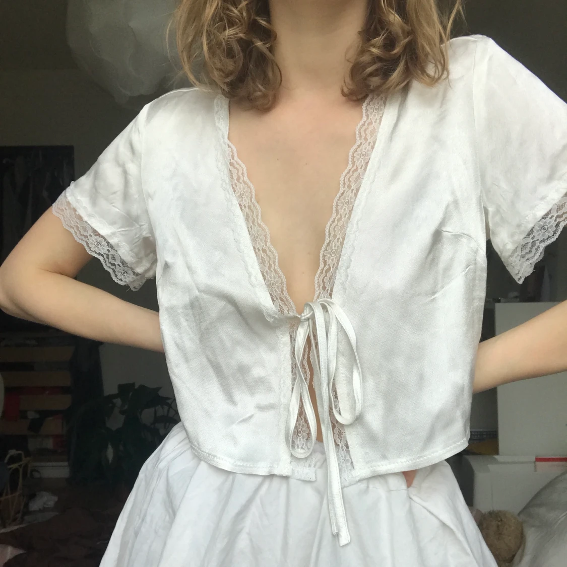 Vit satintopp från Princess Polly - 90