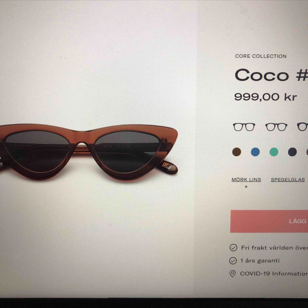 Helt nya Chimieyewear med modellen cat eye: Coco #006 med spegelglas. 400 kr eller bud!. Accessoarer.